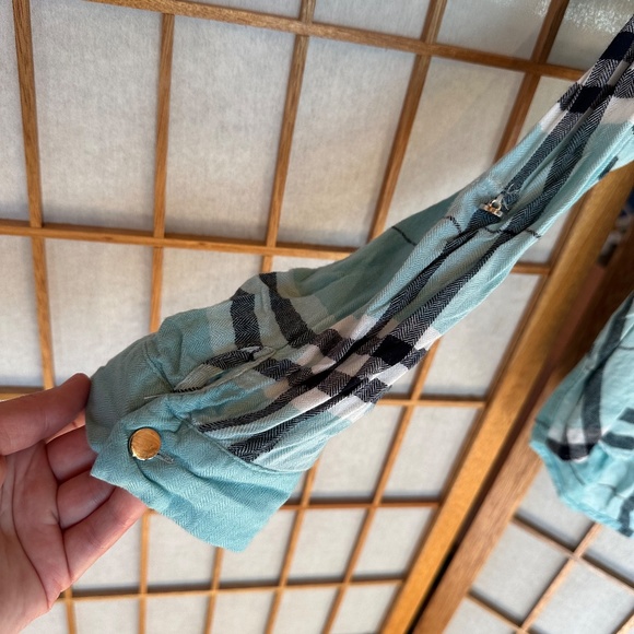 Blue Plaid Quarter Zip Top - Picture 8 of 11